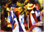 August Macke Madchen unter Baumen oil on canvas